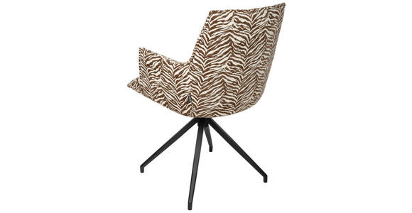 ARMLEHNSTUHL in Eisen Jacquard - Schwarz/Braun, Design, Textil/Metall (59/89,5/63cm) - Novel