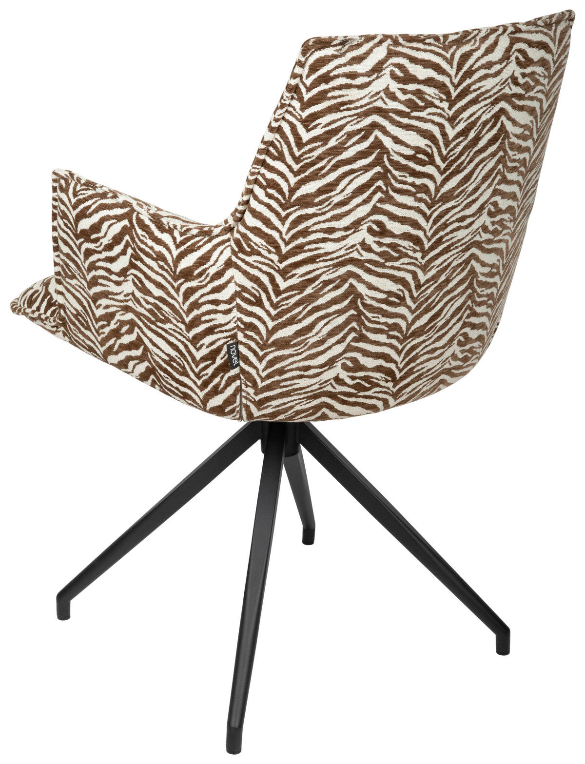 ARMLEHNSTUHL  in Eisen Jacquard  - Schwarz/Braun, Design, Textil/Metall (59/89,5/63cm) - Novel