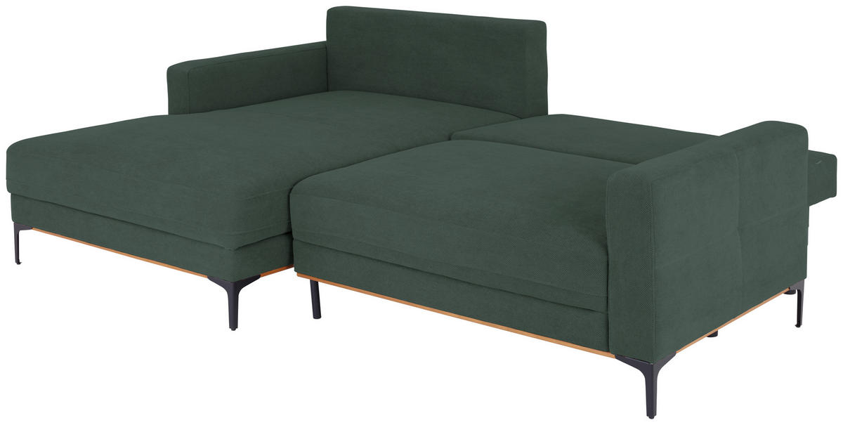 ECKSOFA Waldgrün  - Waldgrün/Schwarz, MODERN, Textil/Metall (162/238cm) - Ondega