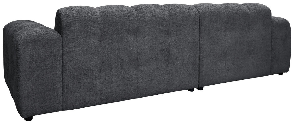 ECKSOFA RUNO Dunkelgrau Bouclé  - Dunkelgrau/Schwarz, Design, Kunststoff/Textil (175/270cm) - MID.YOU