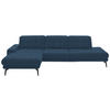 ECKSOFA in Flachgewebe Blau  - Blau/Schwarz, Design, Textil/Metall (190/309cm) - Beldomo Style