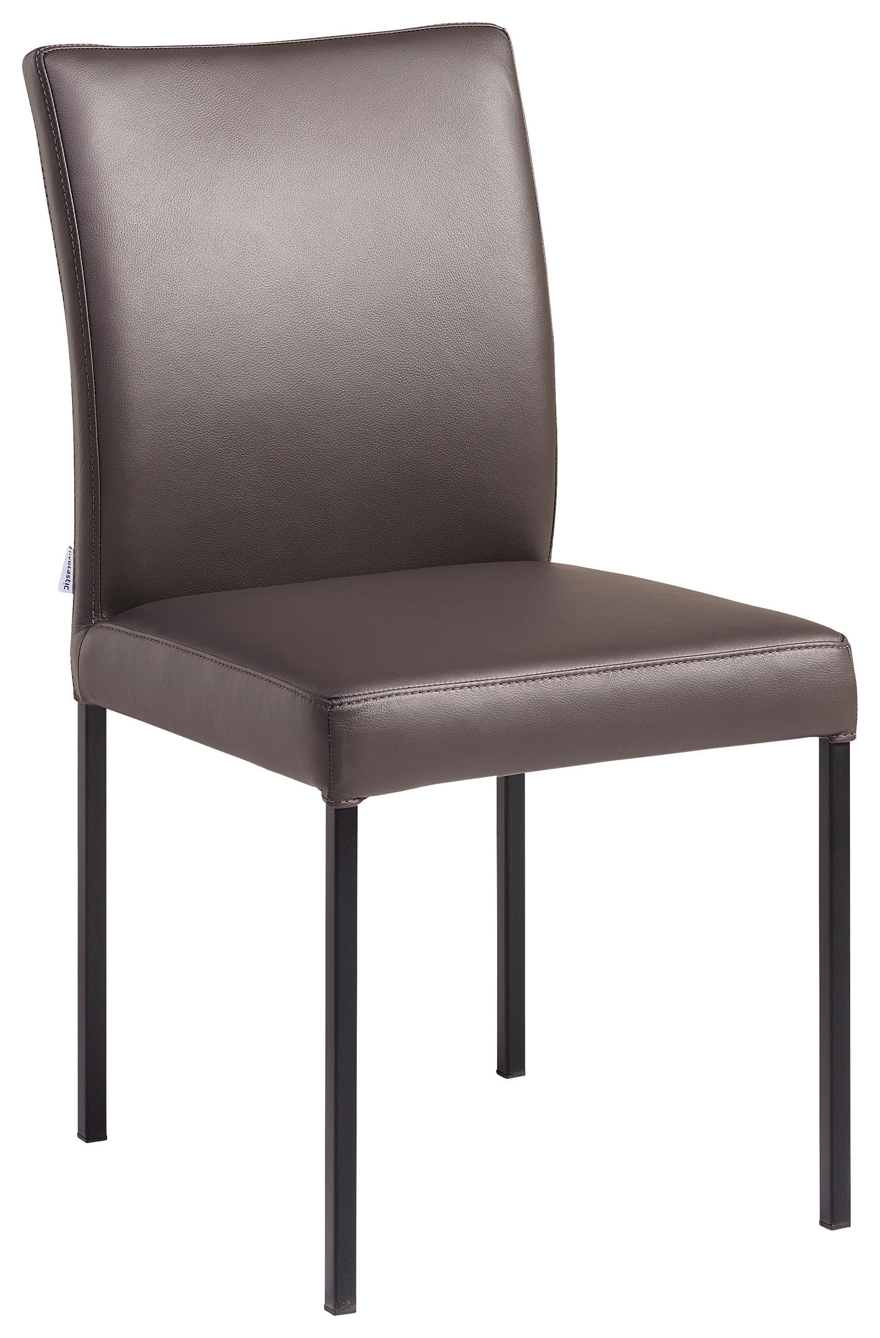 STUHL  in Stahl Echtleder pigmentiert Metall, Leder  - Schwarz/Cappuccino, MODERN, Leder/Metall (45,5/86/57,5cm) - Livetastic
