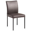 STUHL Echtleder Cappuccino  - Schwarz/Cappuccino, MODERN, Leder/Metall (45,5/86/57,5cm) - Livetastic