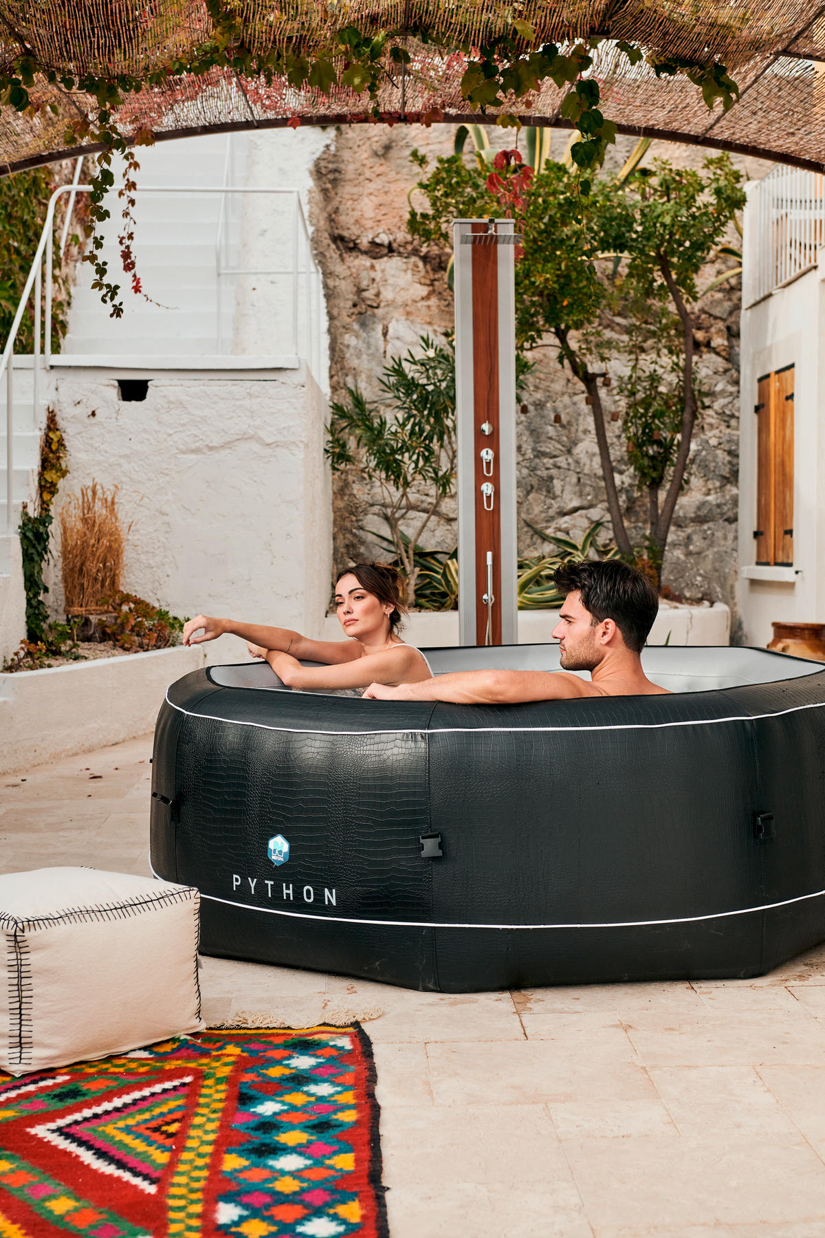 WHIRLPOOL 185/70 cm  - Schwarz/Grau, Basics, Kunststoff/Metall (185/70cm)