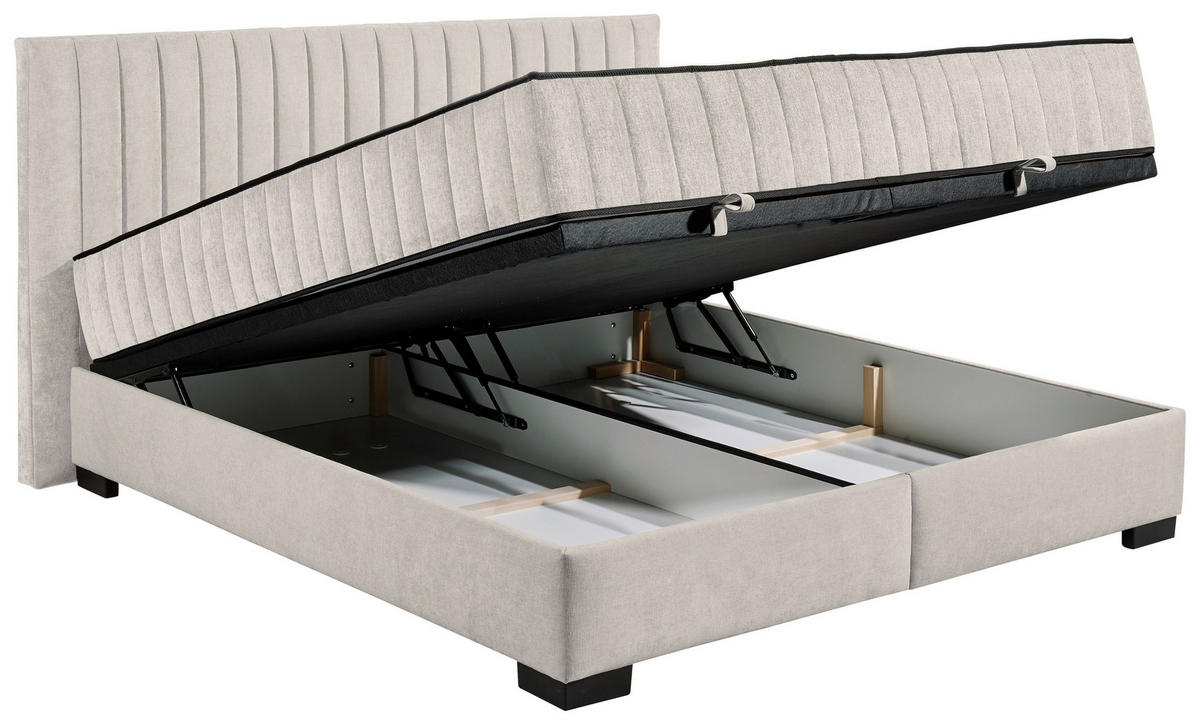 BOXBETT 180/200 cm  in Beige  - Beige/Schwarz, MODERN, Holzwerkstoff/Kunststoff (180/200cm) - MID.YOU