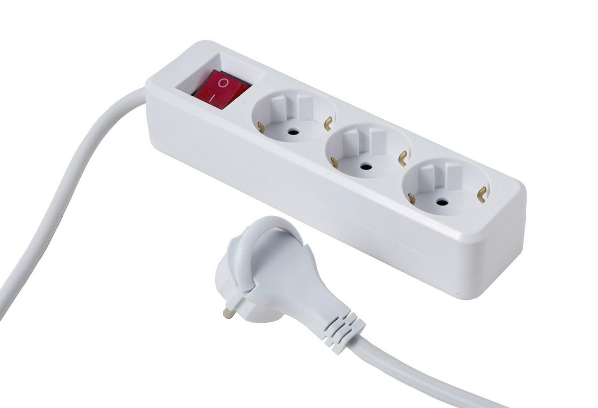 STECKDOSENLEISTE - Weiß, Basics, Kunststoff/Metall (18,5/4,6/4cm) - Boxxx