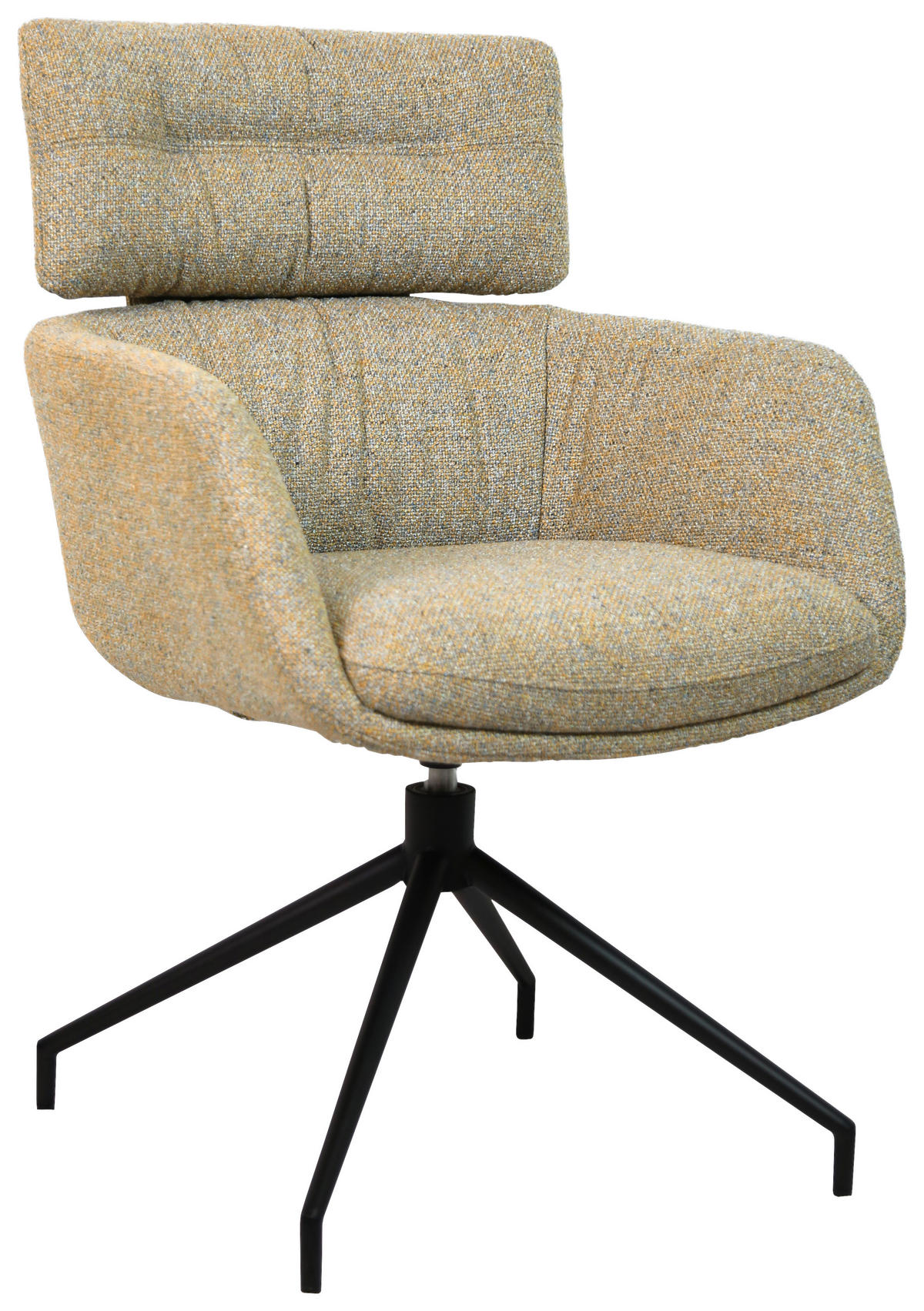 ARMLEHNSTUHL  in Eisen Webstoff  - Graubraun/Schwarz, Design, Textil/Metall (62/92/66cm) - Dieter Knoll