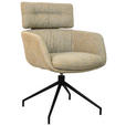 ARMLEHNSTUHL  Sitzfläche 360° drehbar Webstoff  - Graubraun/Schwarz, Design, Textil/Metall (62/92/66cm) - Dieter Knoll