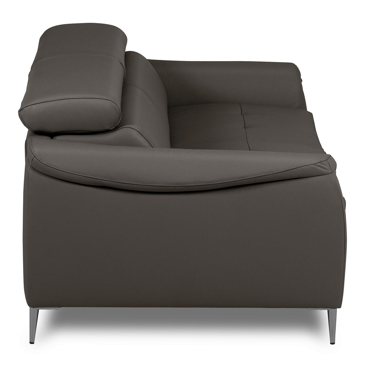 SCHLAFSOFA PAFOS Dunkelbraun Echtleder Lederlook  - Dunkelbraun/Schwarz, Design, Leder/Textil (203/77-98/103cm) - MID.YOU