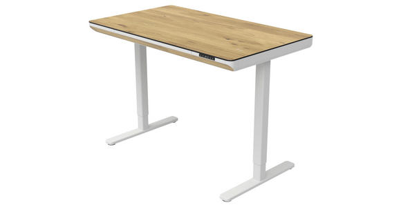 SCHREIBTISCH höhenverstellbar  - Eiche Artisan/Weiß, KONVENTIONELL, Holzwerkstoff/Kunststoff (120/70/73-118cm) - Xora