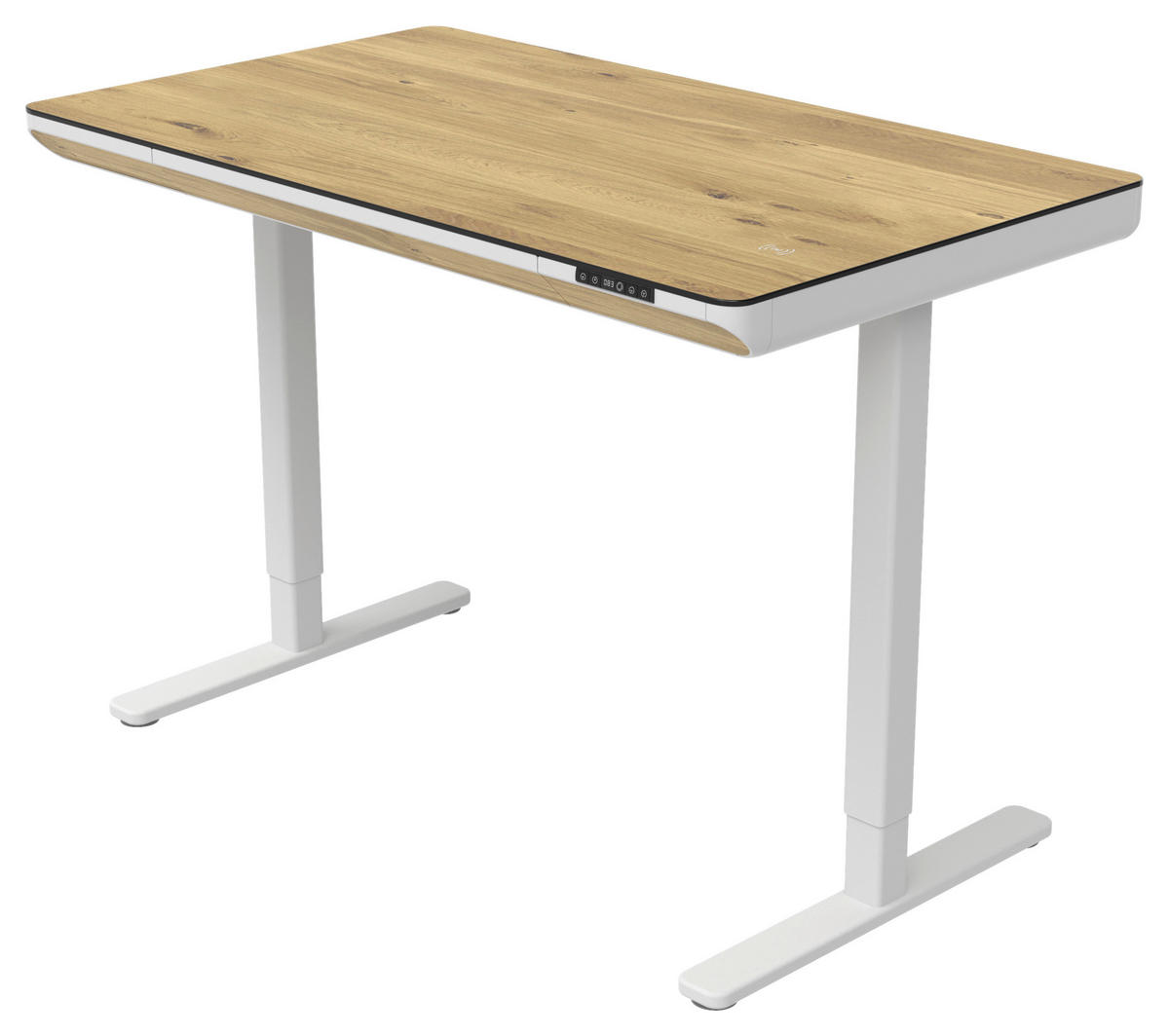 SKRIVBORD 120/70/73-118 cm  i vit, ek Artisan  - vit/ek Artisan, Klassisk, metall/trämaterial (120/70/73-118cm) - Xora