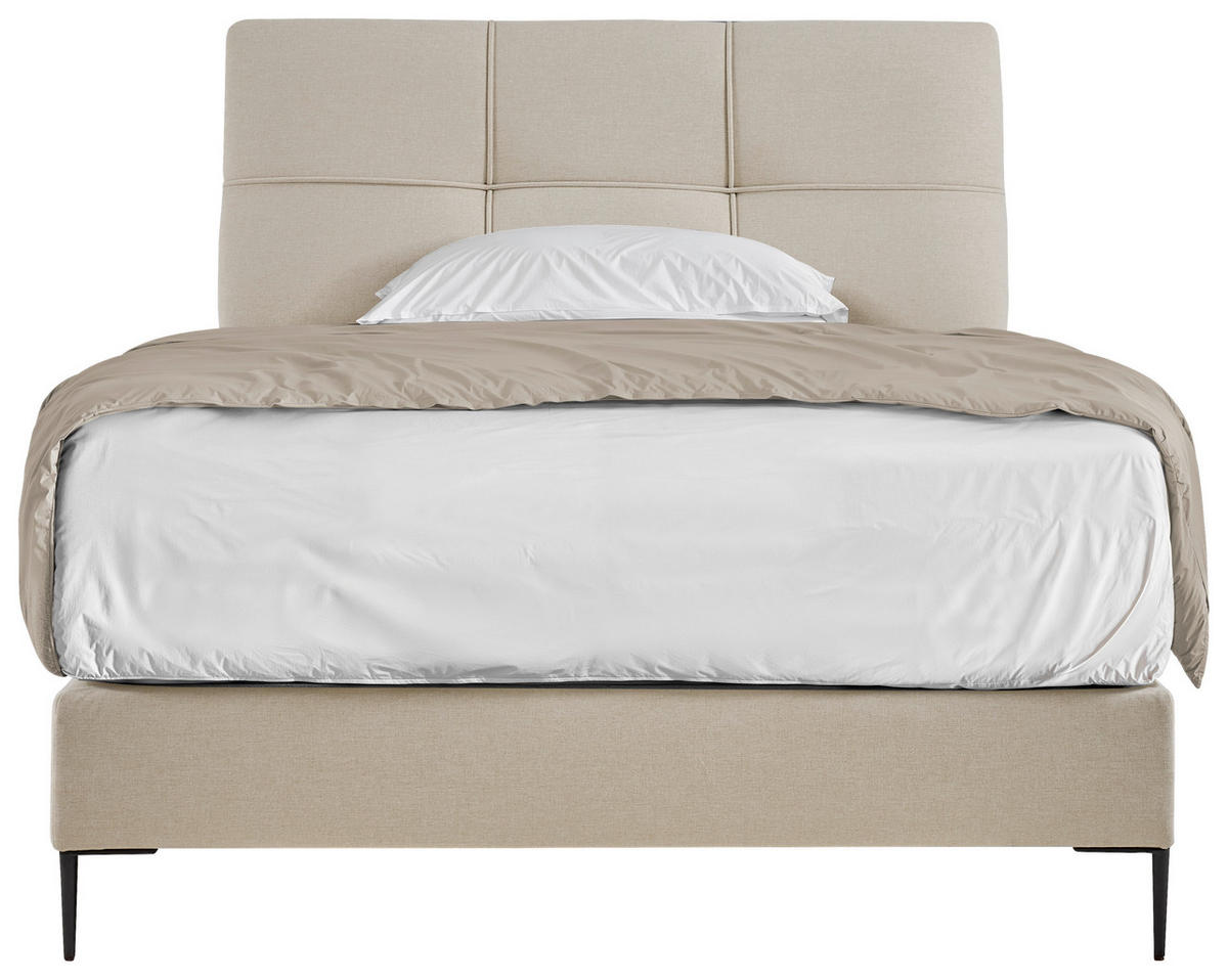BOXSPRINGOVÁ POSTEĽ, 120/200 cm, krémová - čierna/krémová, Modern, kov/kompozitné drevo (120/200cm) - MID.YOU