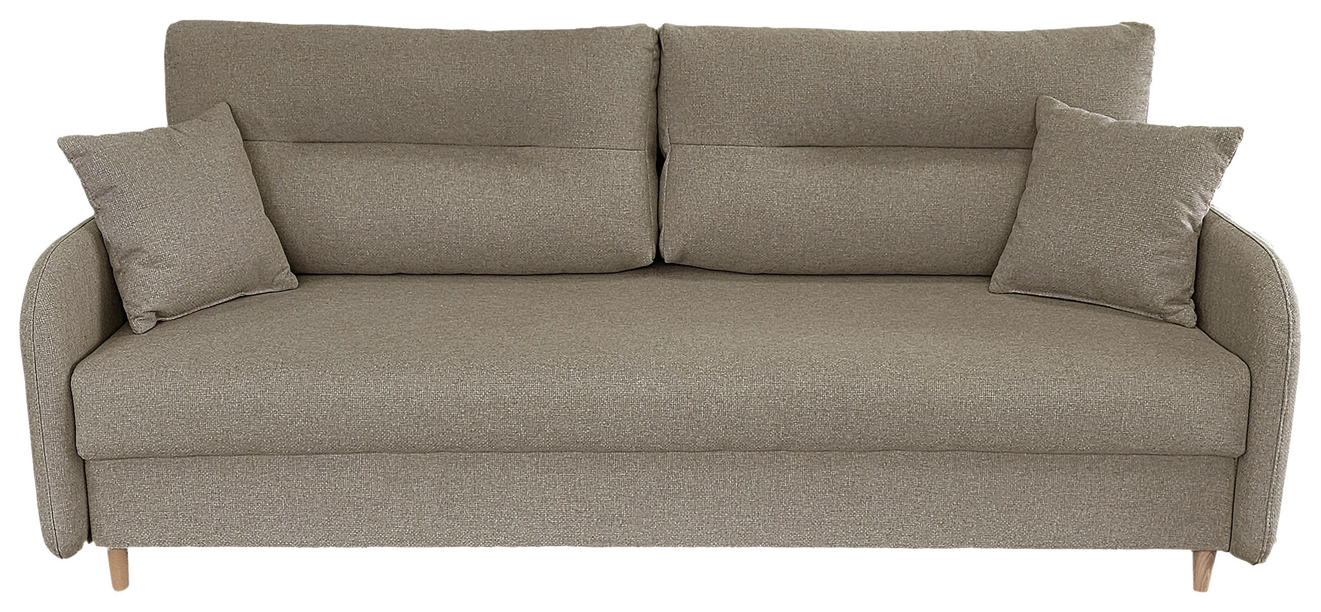 SCHLAFSOFA Flachgewebe Beige  - Beige/Schwarz, Design, Holz/Kunststoff (206/88/93cm) - MID.YOU