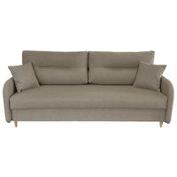 SCHLAFSOFA Flachgewebe Beige  - Beige/Schwarz, Design, Holz/Kunststoff (206/88/93cm) - MID.YOU