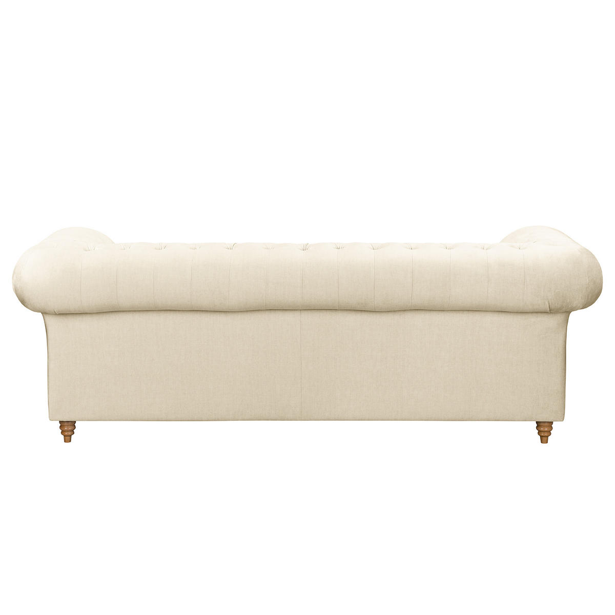 3-SITZER-SOFA Laura Mikrofaser Creme  - Creme/Braun, Design, Holz/Textil (218/75/91cm) - P & B