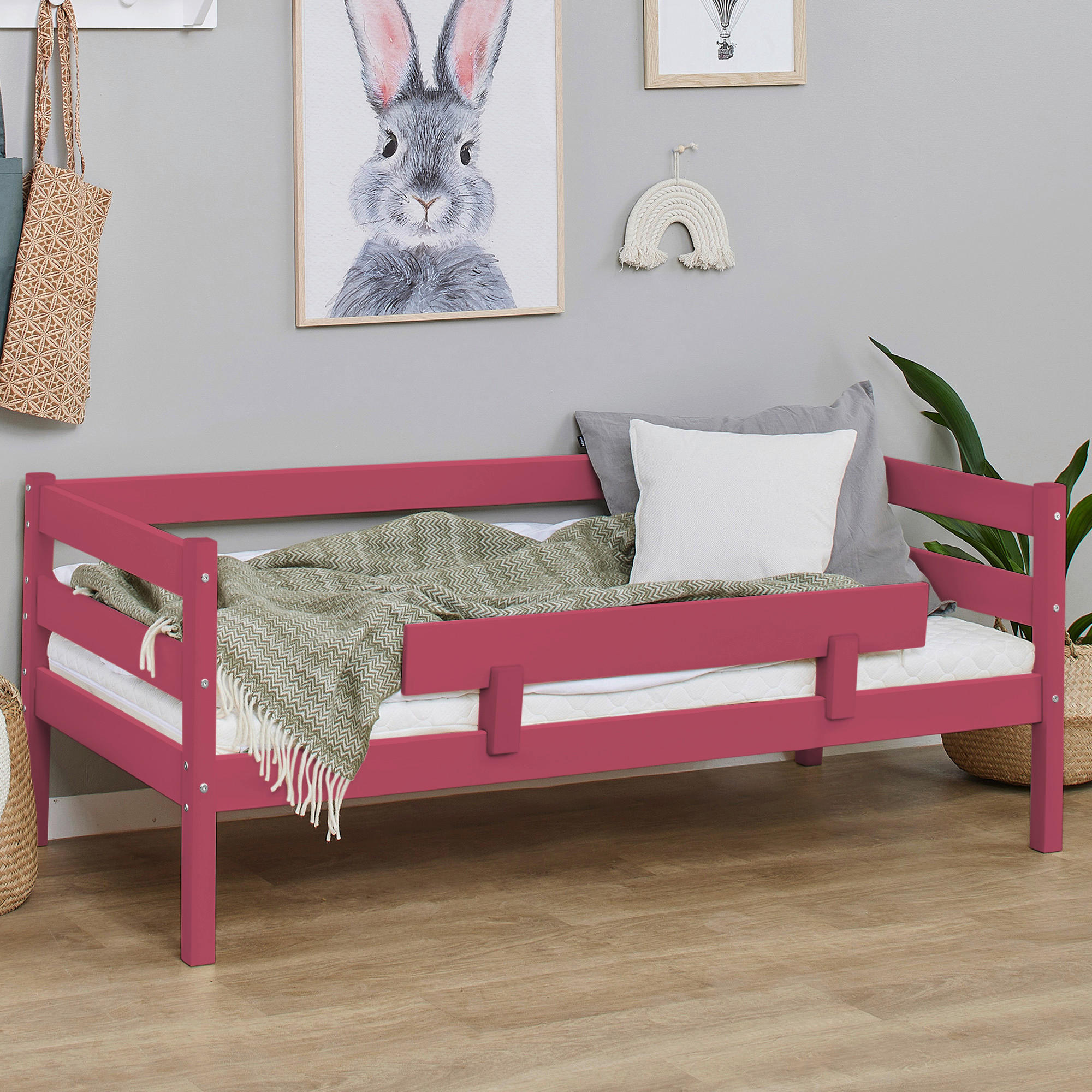 BETTSCHUTZGITTER  - Pink, MODERN, Holz (100/22,5/4cm) - MID.YOU