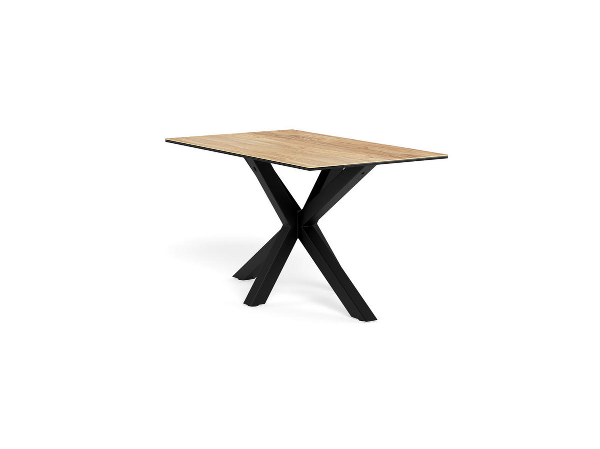 ESSTISCH in Metall, Glas, Keramik 135/80/75,5 cm  - Eichefarben/Schwarz, MODERN, Glas/Keramik (135/80/75,5cm) - MID.YOU