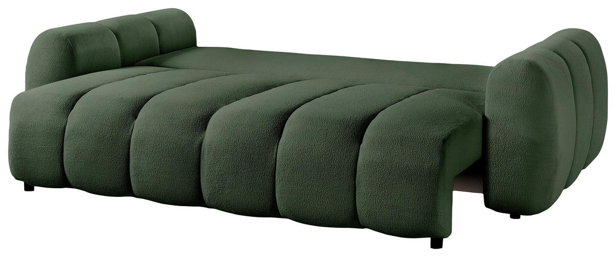 SCHLAFSOFA  mit Webstoff Grün  - Schwarz/Grün, KONVENTIONELL, Kunststoff/Textil (262/93/117cm) - Carryhome