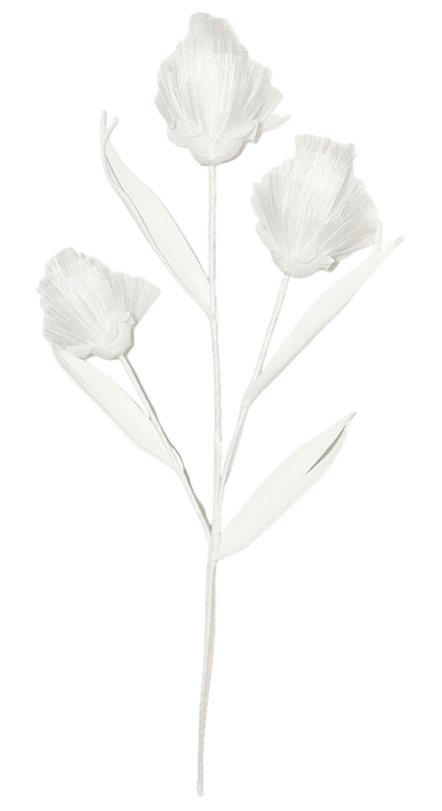 UMETNA ROŽA - bela, Basics, papir/kovina (68cm) - Ambia Home
