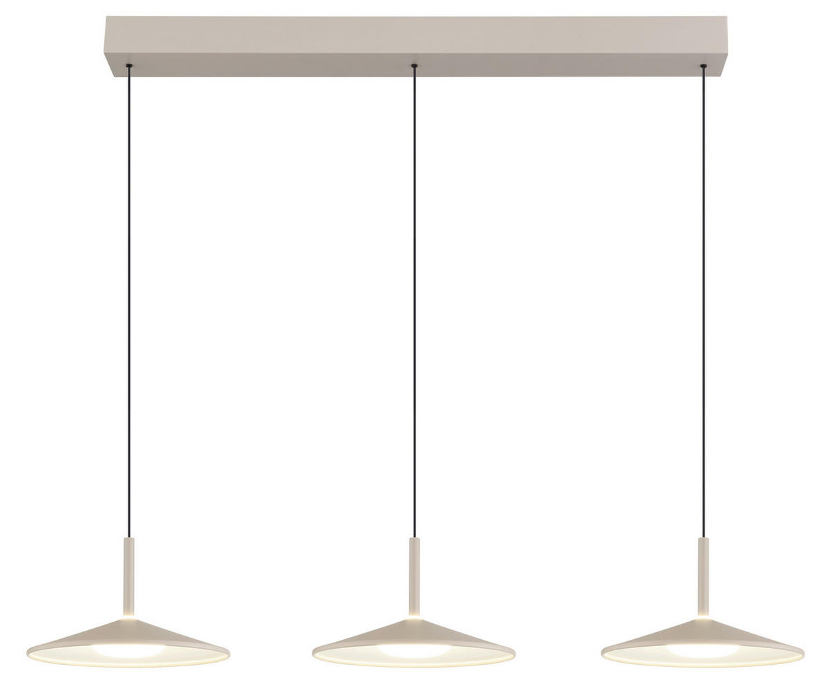 LED-HÄNGELEUCHTE Lampone 95/25/180 cm  - Sandfarben/Opal, Design, Kunststoff/Metall (95/25/180cm) - Globo