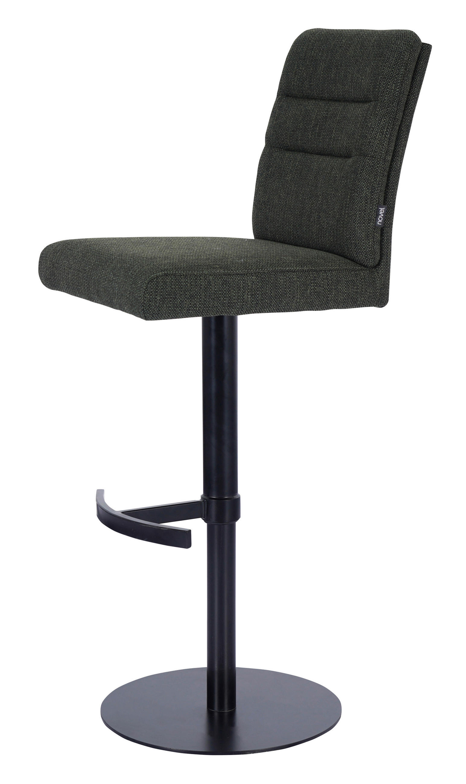 BARSKI STOL, zelena  - barve nerjavečega jekla/zelena, Design, kovina/tekstil (42/90-115/57cm) - Novel