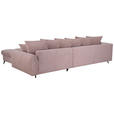 ECKSOFA Rosa Cord Rückenkissen, Armlehnenkissen, Rücken echt  - Schwarz/Rosa, KONVENTIONELL, Textil/Metall (332/231cm) - Carryhome