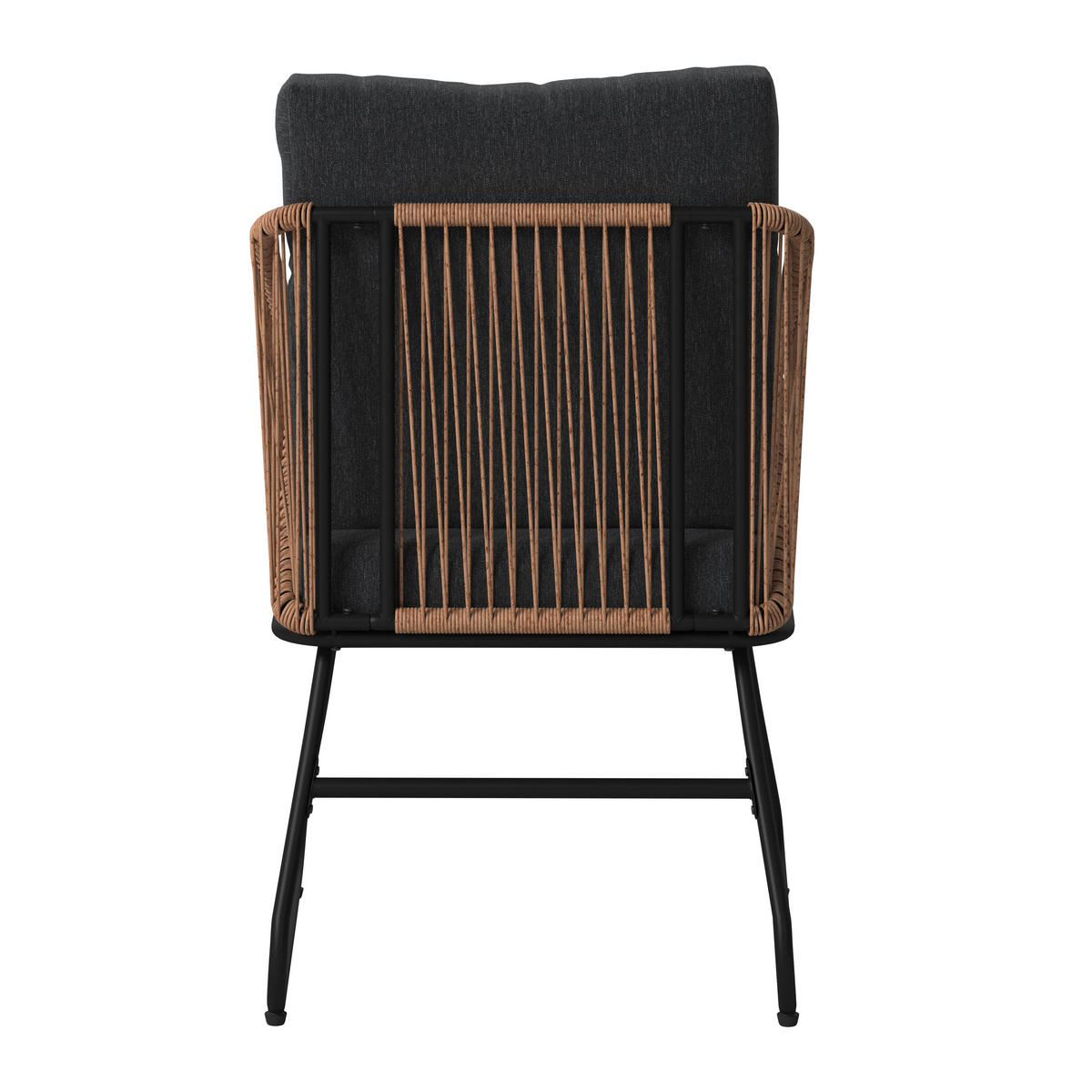 BALKONSET  - Schwarz/Naturfarben, MODERN, Glas/Kunststoff (53/77/66cm) - Ambia Garden