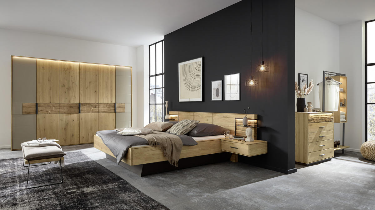 BETTANLAGE 180/200 cm  in Eschefarben  - Eschefarben, Natur, Holz/Metall (180/200cm) - Valdera