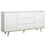 SIDEBOARD Weiß, Eichefarben - Eichefarben/Alufarben, KONVENTIONELL, Holz/Holzwerkstoff (180/85/40cm) SIDEBOARD Weiß, Eichefarben - Eichefarben/Alufarben, KONVENTIONELL, Holz/Holzwerkstoff (180/85/40cm)