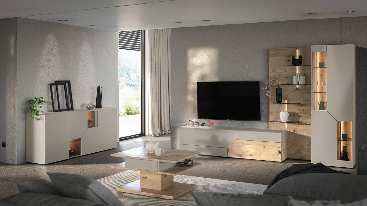 LOWBOARD Taupe, Wildeiche  191,9/50/44,6 cm  - Taupe/Wildeiche, Design, Holz/Holzwerkstoff (191,9/50/44,6cm) - Voglauer