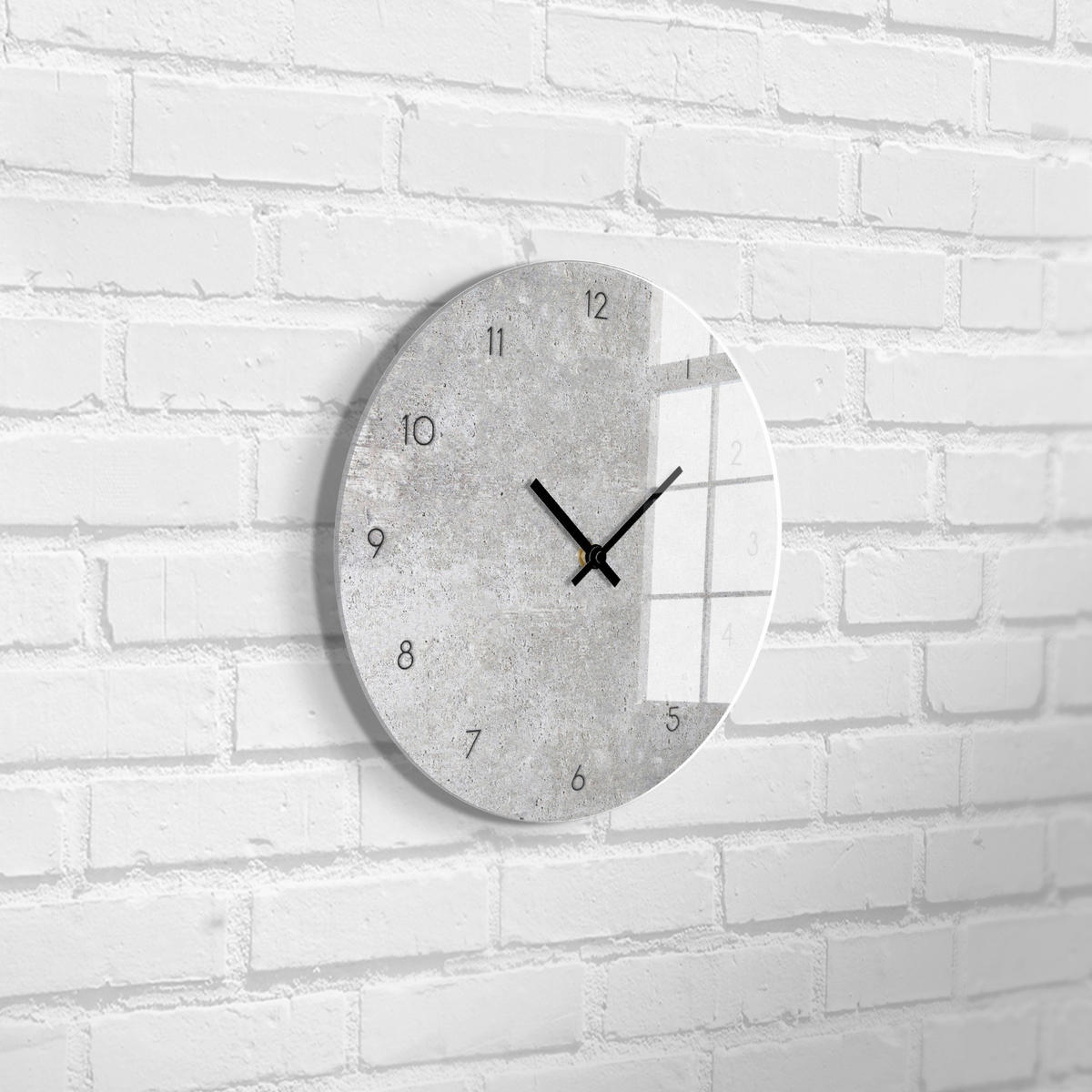 WANDUHR Grau  - Grau, Basics, Glas/Kunststoff (30cm)