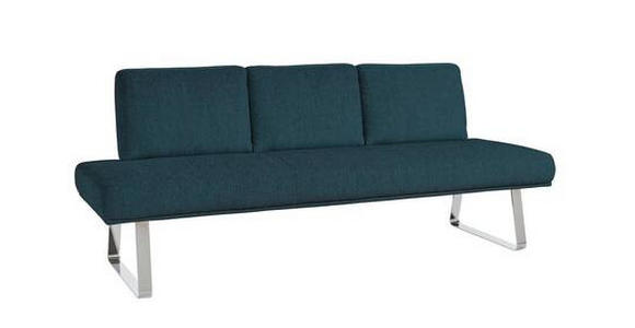 SITZBANK 224/92/78 cm  in Dunkelblau  - Chromfarben/Dunkelblau, Design, Textil/Metall (224/92/78cm) - Dieter Knoll