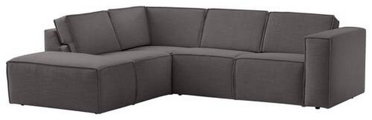 ECKSOFA in Struktur Dunkelgrau  - Dunkelgrau/Schwarz, Modern, Kunststoff/Textil (220/275cm) - Trendmanufaktur