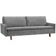 SCHLAFSOFA Flachgewebe Grau  - Eichefarben/Grau, KONVENTIONELL, Holz/Textil (220/85/98cm) - Carryhome