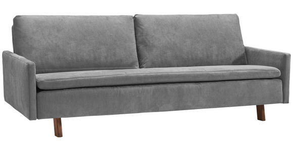 SCHLAFSOFA Flachgewebe Grau - Eichefarben/Grau, KONVENTIONELL, Holz/Textil (220/85/98cm) - Carryhome