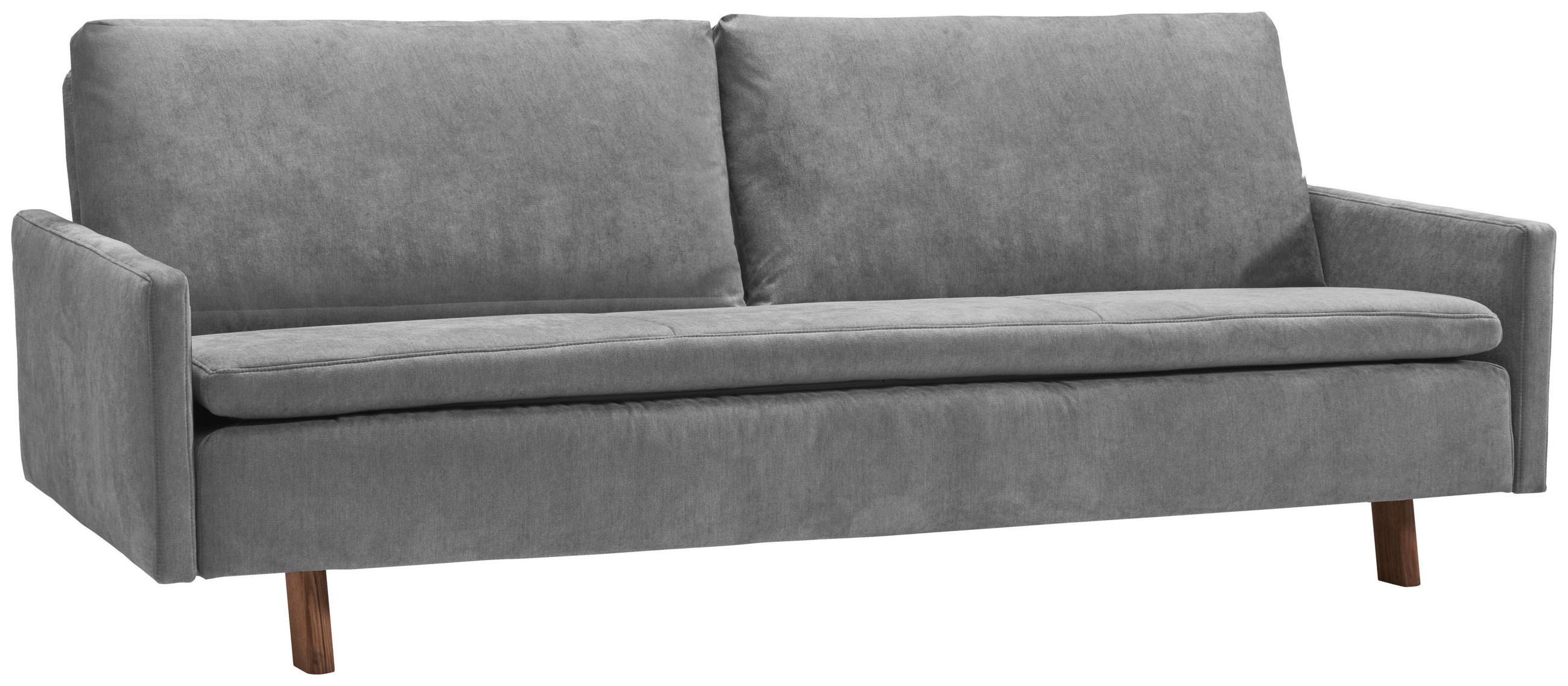 SCHLAFSOFA Flachgewebe Grau - Eichefarben/Grau, KONVENTIONELL, Holz/Textil (220/85/98cm) - Carryhome