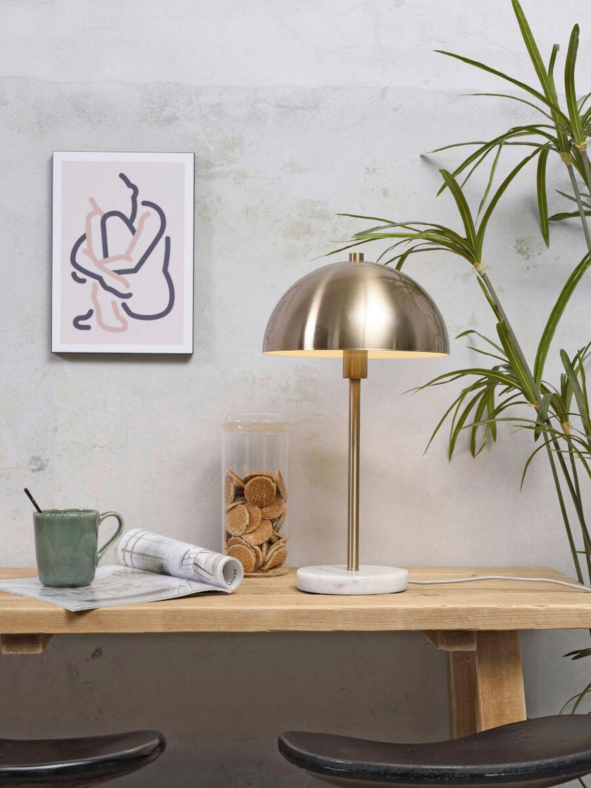 STOLNÍ LAMPA, nástěnný stmívač, 25/45 cm  - bílá/barvy zlata, Trend (25/45cm) - It's about Romi