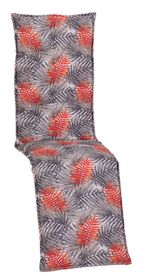 RELAXSESSELAUFLAGE Blätter  - Grau, Design, Textil (171/50/6cm) - Gardenson