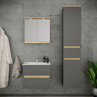 BADEZIMMER 4-teilig 101 cm  - Honigeiche/Weiss, Trend, Keramik/Holzwerkstoff (101cm) - MID.YOU