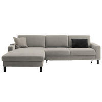 ECKSOFA in Cord Sandfarben  - Sandfarben/Schwarz, Design, Textil/Metall (185-209/298cm) - Pure Home Lifestyle