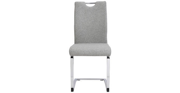 SCHWINGSTUHL  in Eisen Webstoff  - Chromfarben/Grau, Design, Textil/Metall (44/98/58cm) - Carryhome