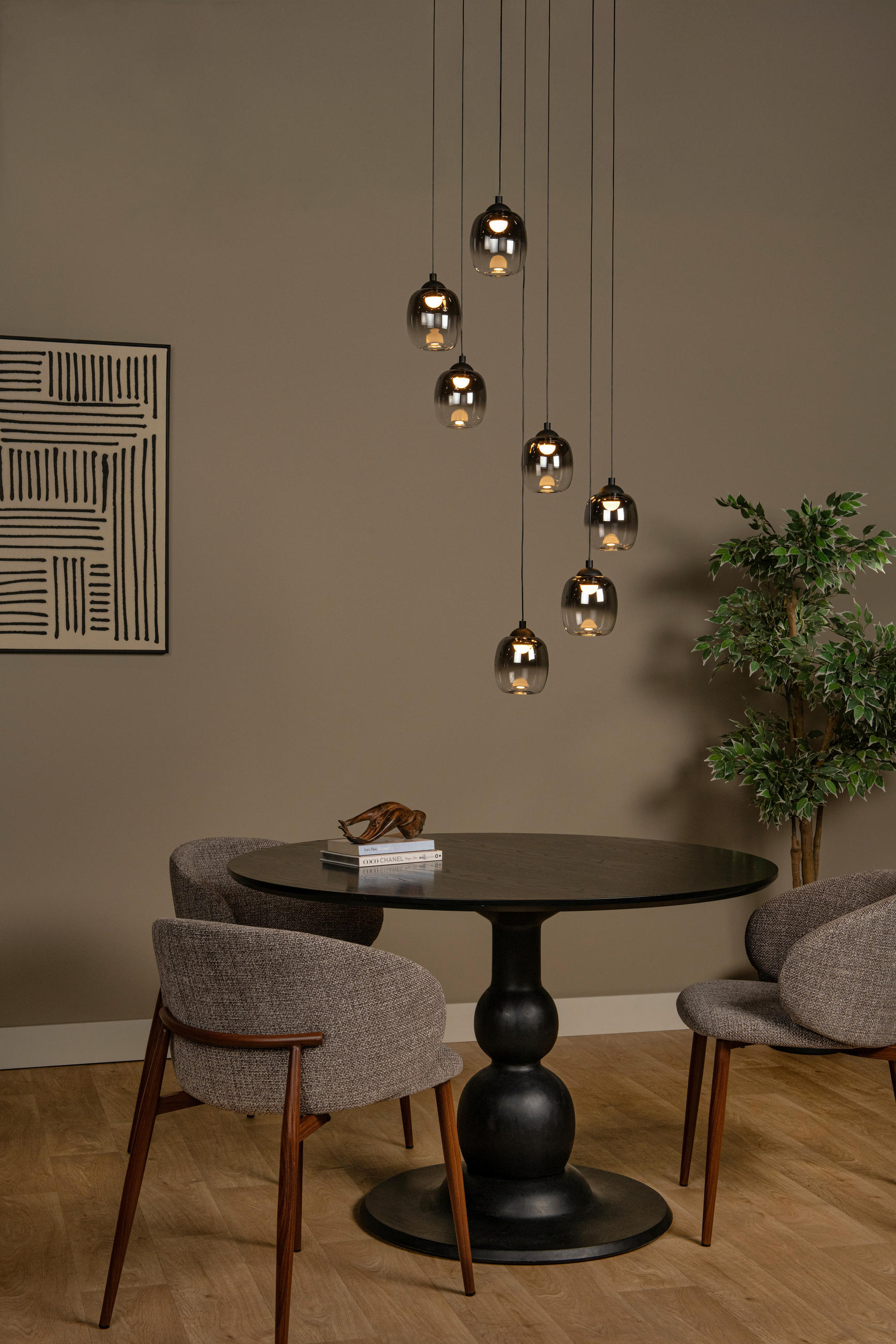 LED-HÄNGELEUCHTE TAMINO 52/52/186 cm   - Schwarz, Design, Metall (52/52/186cm) - Lucide