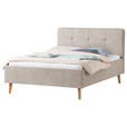 POLSTERBETT Taupe 140/200 cm - Taupe/Eichefarben, Basics, Holz/Textil (140/200cm) - Xora