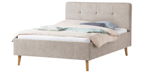 POLSTERBETT Taupe 140/200 cm - Taupe/Eichefarben, Basics, Holz/Textil (140/200cm) - Xora