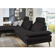 ECKSOFA in Echtleder Dunkelbraun  180/310 cm  - Dunkelbraun/Schwarz, Design, Leder/Metall (180/310cm) - Dieter Knoll