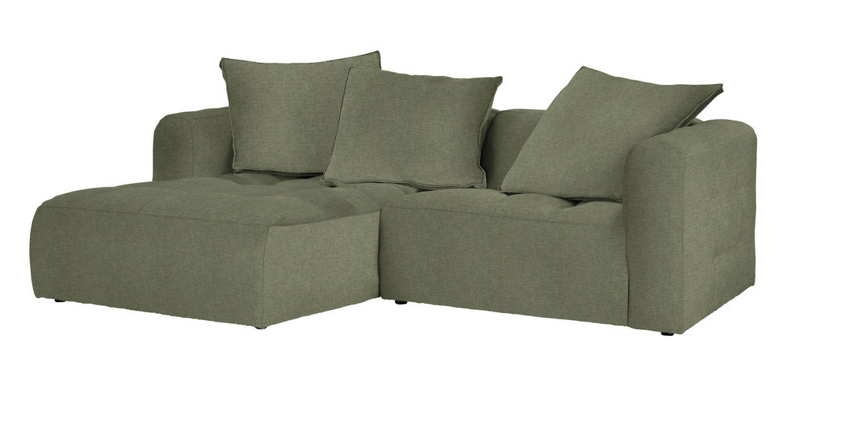 Freisteller von Stylife ECKSOFA MOSSO Grün Flachgewebe.