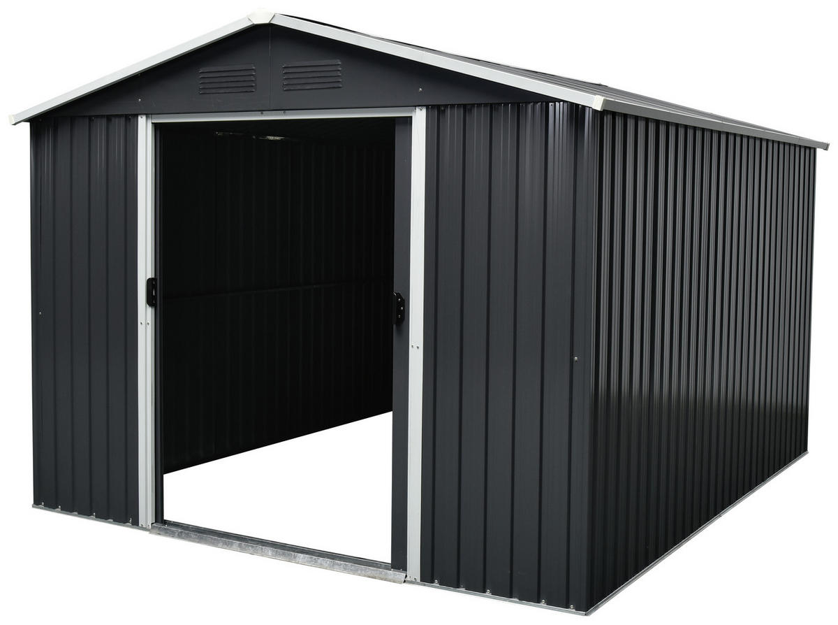 GERÄTEHAUS 301/214/238 cm  - Anthrazit/Weiß, Basics, Metall (301/214/238cm)