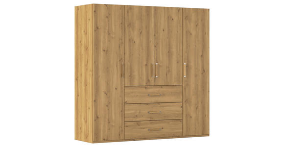 DREHTÜRENSCHRANK in Eichefarben - Eichefarben, Design, Holzwerkstoff/Kunststoff (201/197/60cm) - Novel
