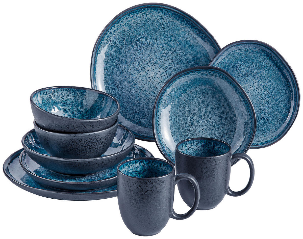 KOMBISERVICE SØREN BLUE 10-teilig  - Blau, Trend, Keramik - Novel