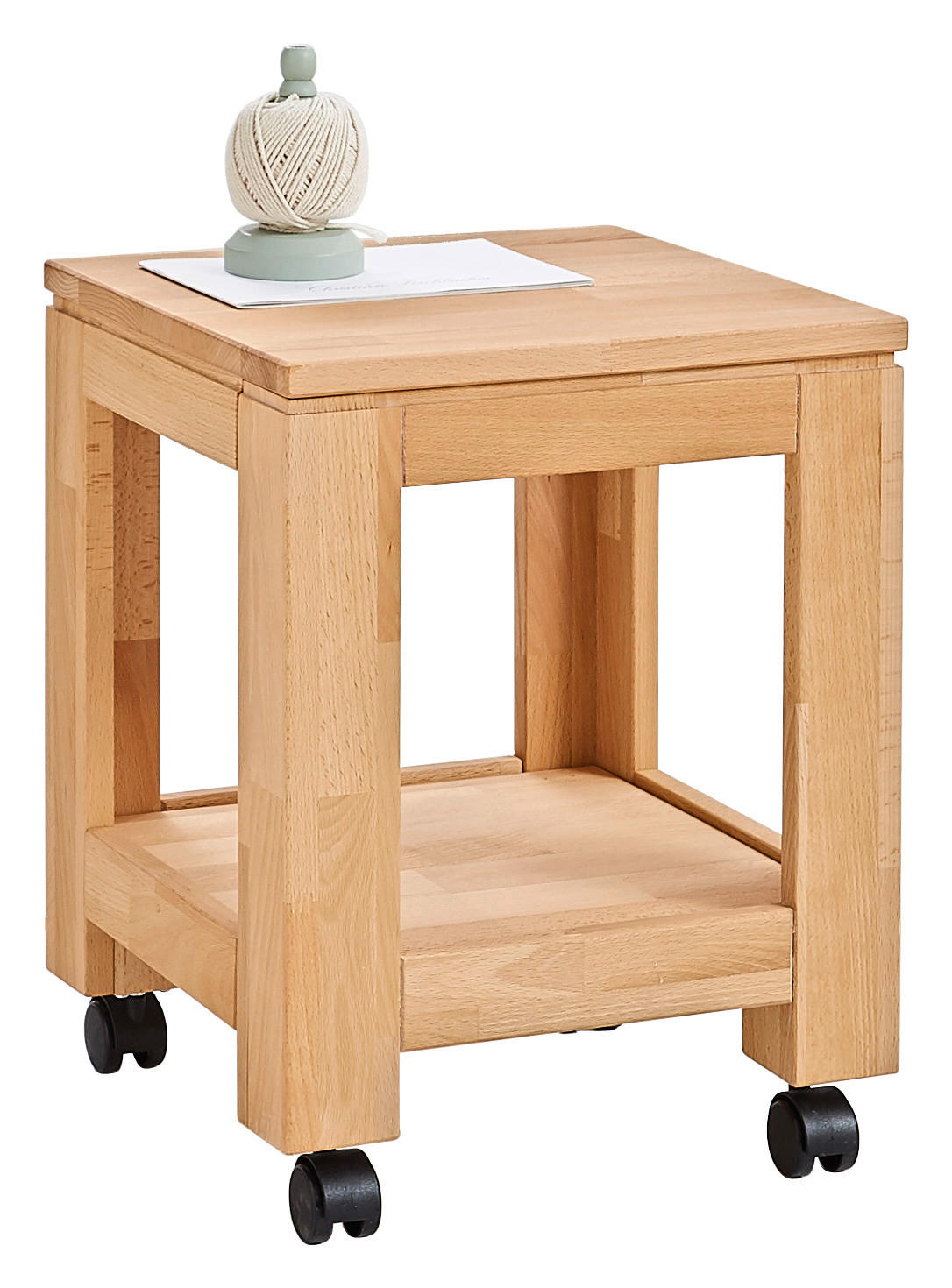 BEISTELLTISCH 35,5/35,5/46 cm Kernbuche massiv Buchefarben quadratisch  - Buchefarben, KONVENTIONELL, Holz/Kunststoff (35,5/35,5/46cm) - Linea Natura